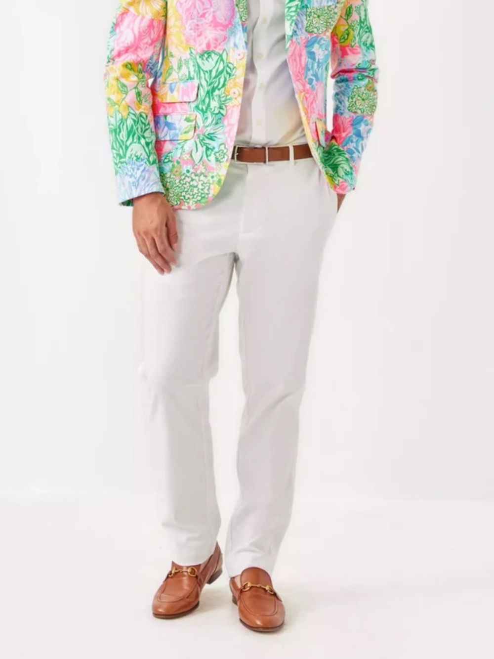 Lilly Pulitzer Men's Stuff 34" Mizner Stretch Pant - white - NWT